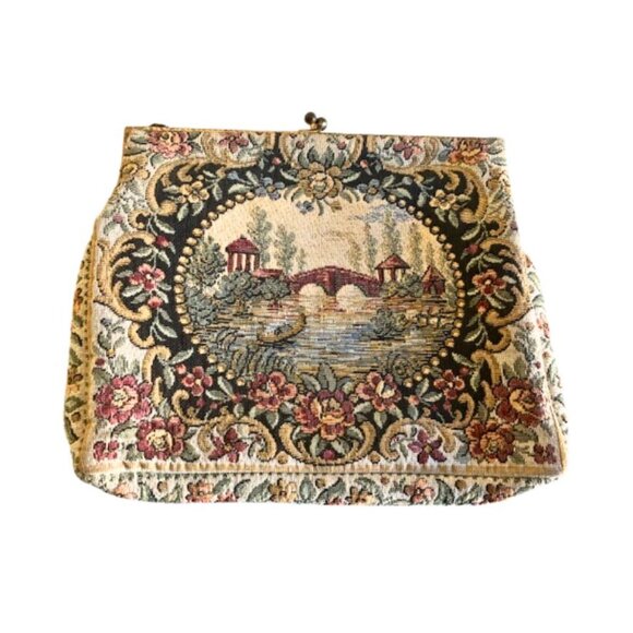 Walborg Water Under The Bridge Vintage Tapestry Purse 1940s - Picture 3 of 6
